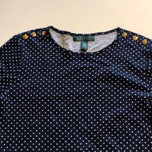 Polka dot Lauren Ralph Lauren 3/4 sleeve shirt